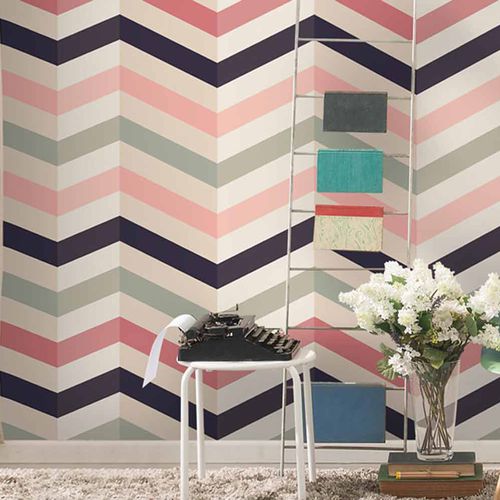 原创设计墙纸 - CHEVRON CV5230 - LGD01 décor mural sur mesure - 全景式 / 几何图案 / 三维效果