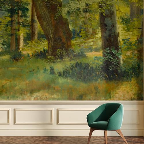 传统风格墙纸 - NUIT D’AMOUR DES PEINTRES - LGD01 décor mural sur mesure - 自然图案 / 仿布 / 绿色