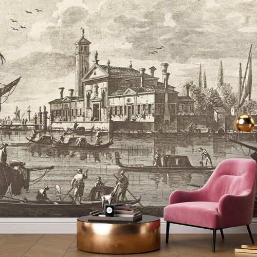 传统风格墙纸 - ESTAMPEENTRE 1890 - LGD01 décor mural sur mesure - 都市图案 / 仿墙纸 / 个性化颜色