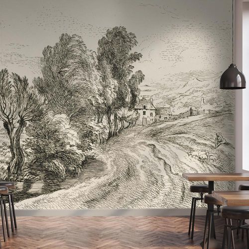 新艺术风格墙纸 - ÉPREUVE DU 1ER ÉTAT - LGD01 décor mural sur mesure - 素描 / 仿布 / 仿墙纸