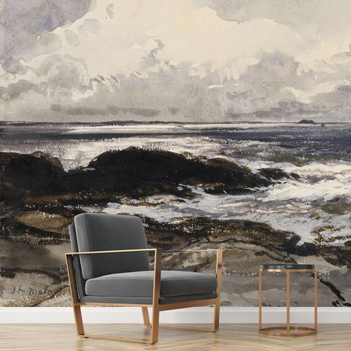 传统风格墙纸 - ROCHERS À SAINT-MALO - LGD01 décor mural sur mesure - 自然图案 / 波纹 / 仿布