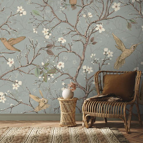 现代风格墙纸 - COLIBRIS CB9124 - LGD01 décor mural sur mesure - 自然图案 / 印花 / 全景式
