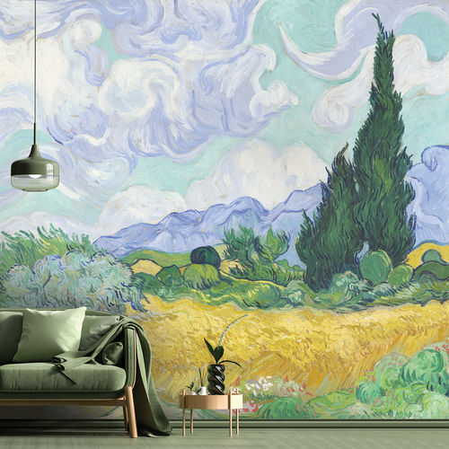 传统风格墙纸 - UN CHAMP DE BLE - LGD01 décor mural sur mesure - 自然图案 / 仿布 / 个性化颜色