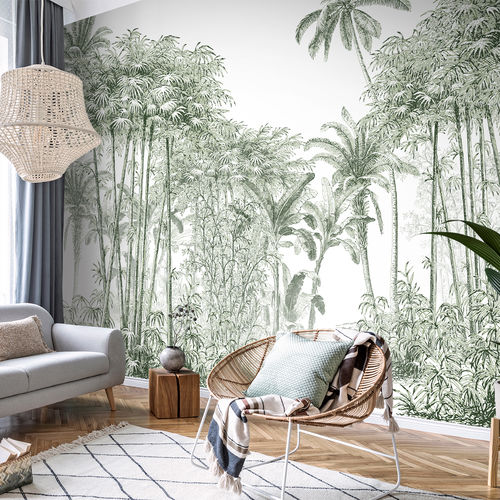 现代风格墙纸 - MANAUS MS4067 - LGD01 décor mural sur mesure - 自然图案 / 全景式 / 绿色