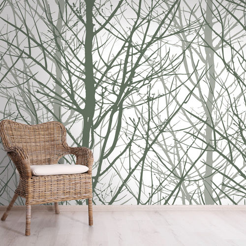 现代风格墙纸 - ARBOR AB4771 - LGD01 décor mural sur mesure - 自然图案 / 全景式 / 白色