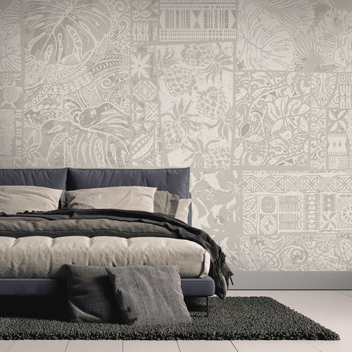 现代风格墙纸 - HONOLULU HN2385 - LGD01 décor mural sur mesure - 自然图案 / 全景式 / 灰色