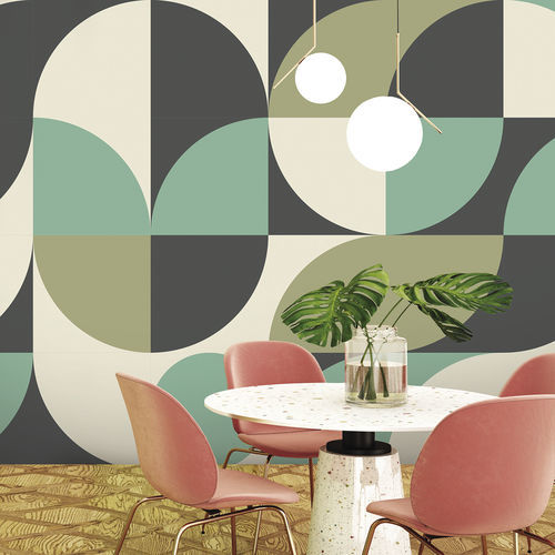 复古风格墙纸 - ARTIUM AM6832 - LGD01 décor mural sur mesure - 全景式 / 几何 / 绿色