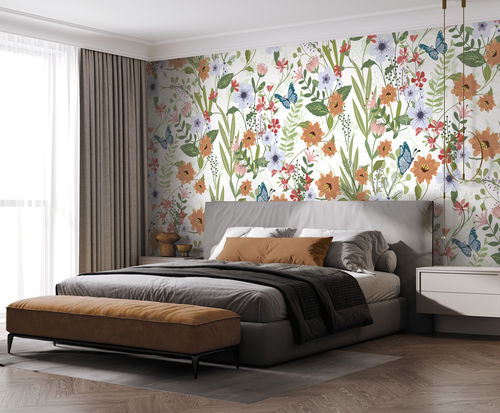 现代风格墙纸 - FLORAISON - LGD01 décor mural sur mesure - 自然图案 / 印花 / 全景式