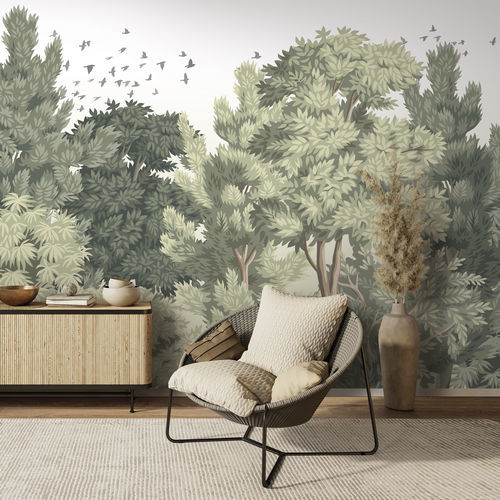 现代风格墙纸 - FEUILLUS - LGD01 décor mural sur mesure - 自然图案 / 印花 / 全景式