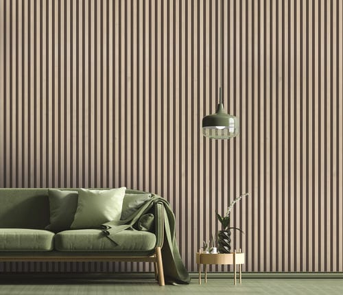 北欧风墙纸 - OREGON - LGD01 décor mural sur mesure - 条纹 / 仿木 / 灰色