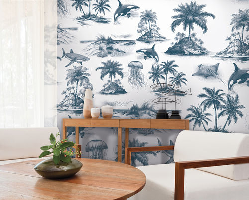 传统风格墙纸 - ATOLL - LGD01 décor mural sur mesure - 自然图案 / 动物图案 / 约依印花布图案