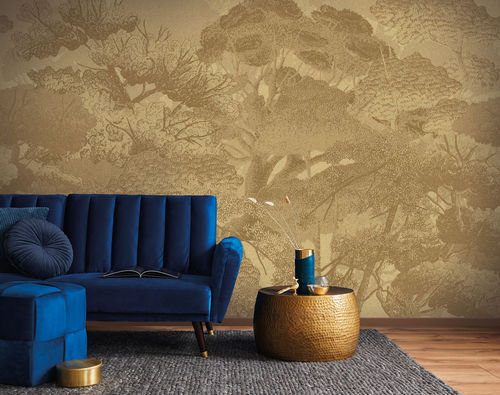 现代风格墙纸 - CANOPEE DORÉ - LGD01 décor mural sur mesure - 无纺布 / 聚酯 / 自然图案