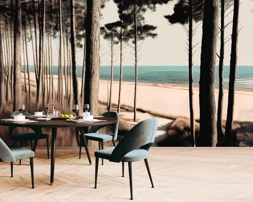 航海风格墙纸 - LANDES - LGD01 décor mural sur mesure - 无纺布 / 聚酯 / 自然图案