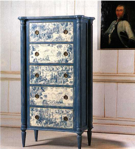 传统风格抽屉柜 - TOILE DE JOUY  - PROVENCE & FILS - 木质 / 蓝色