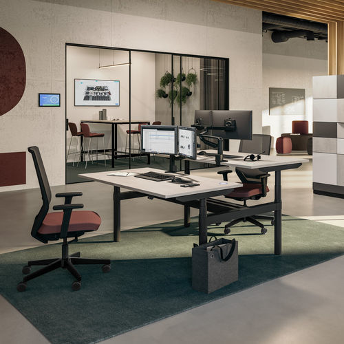 长椅办公桌 - TENSOS COMPACT - ASSMANN BÜROMÖBEL GMBH & CO. KG - 落地 / 2人 / 独立型