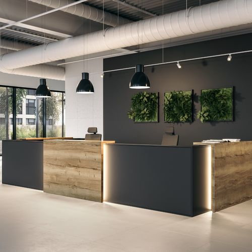 转角前台接待桌 - CONCEPTA - ASSMANN BÜROMÖBEL GMBH & CO. KG - L 形 / 木质