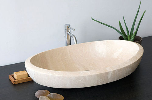 台上盆 - PANTELLERIA - Petra Design s.r.l. - 天然石材 / 椭圆 / 现代风格