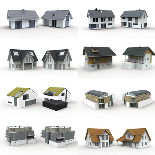 2D/3D图形库软件 - EUROPEAN HOUSES - LO-POLY - DOSCH DESIGN