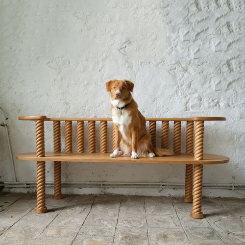 北欧风格长椅 - SKAGERAK - Hans Hansen Furniture - 栎木 / 带椅背 / 带扶手