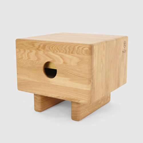北欧风床头柜 - CRAFT BRASS - Hans Hansen Furniture - 栎木 / 橡木桌脚 / 正方形