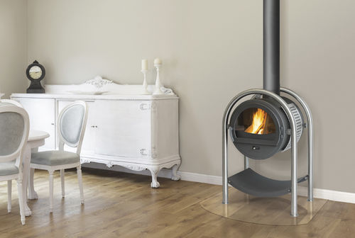 木材采暖炉 - CLOCK - ATELIERS FRANCE TURBO - 6 kW / 8 kW / 现代风格