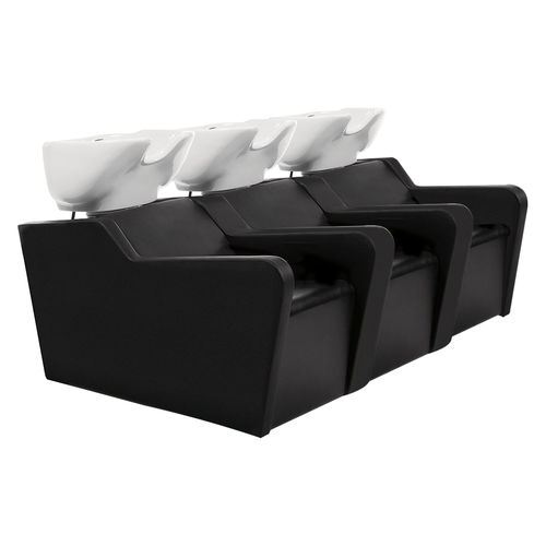 带脚凳洗头床 - TOPWASH ECO 3P - Nelson Mobilier - 仿皮 / 陶瓷 / 三人座