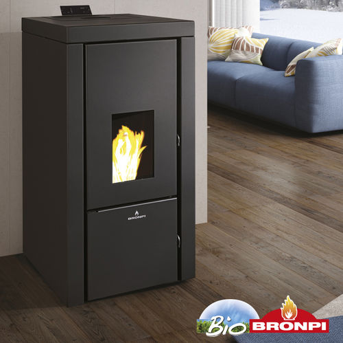 颗粒采暖火炉 - CARLOTA-NE - Bronpi - 20 kW...50 kW / 落地式 / 现代风格