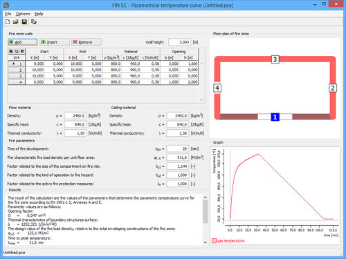 计算软件 - PARAMETRIC TEMPERATURE CURVE - FINE - 用于消防设计