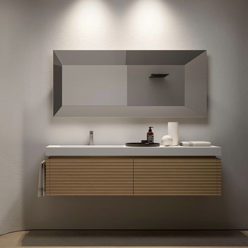壁挂台盆柜 - DOLCEVITA 12 - IDEAGROUP - 栎木 / Corian®可丽耐 / 现代风格