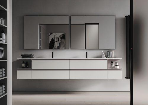 双台盆柜 - MY TIME 14 - IDEAGROUP - 壁挂 / Corian®可丽耐 / 现代风格