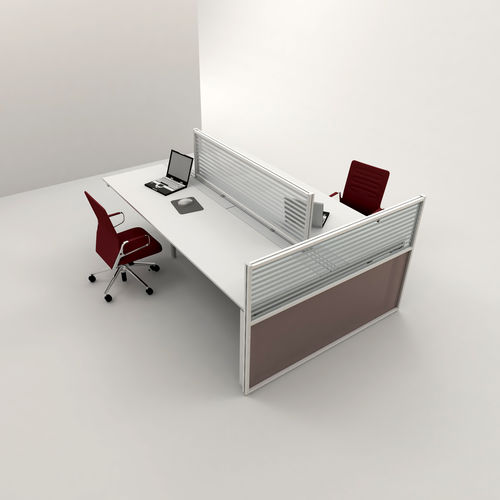 台式办公室隔板 - INUNO-DESK - STUDIO T - 落地式 / 铝制 / 甲基丙烯酸酯