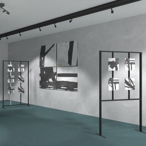 装饰板陈列架 - ARTIS - STUDIO T - 落地 / 铝制 / 双面