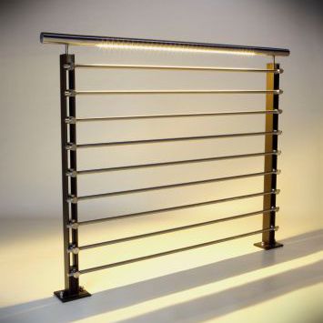 不锈钢护栏 - FERRIC™ LED - HDI Railing Systems - 栅栏式 / 玻璃板 / 室内