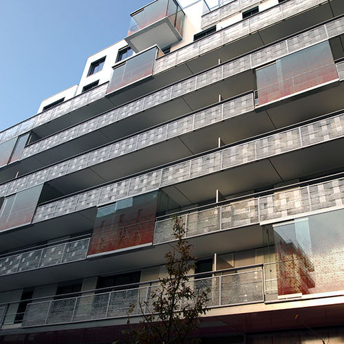 丙烯塑料护栏 - LOGEMENTS BOULOGNE - DACRYL® - 甲基丙烯酸酯 / 板式 / 户外