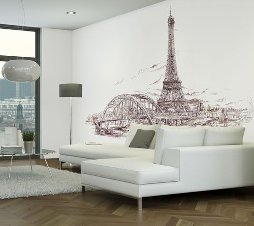 原创设计墙纸 - PARIS TOUR EIFFEL AQ137 - In Création - 素描 / 印花