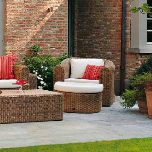 现代风格扶手椅 - BALI - BOREK parasols | outdoorfurniture - Sunbrella® / 合成纤维 / 带脚凳
