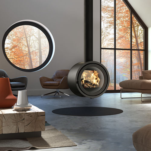 木材采暖炉 - Dik Geurts - Odin Tunnel, Fixed - DRU - 5 kW...10 kW / 悬挂式 / 中央