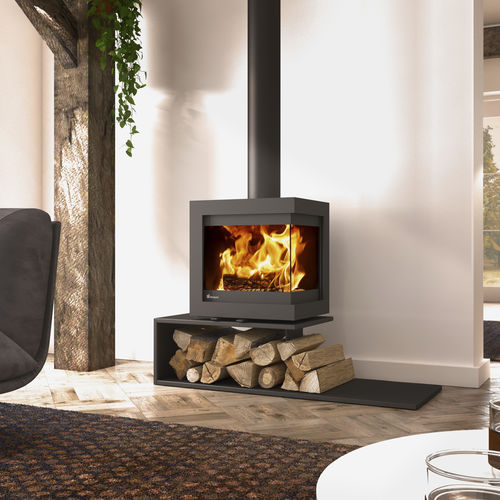 木材采暖炉 - Dik Geurts - Bora Corner, Floating Plateau - DRU - 9 kW / 4 kW / 猫脚