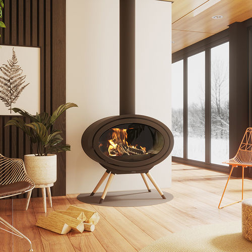 木材采暖炉 - Dik Geurts - Oval Front, Legs - DRU - 5 kW...10 kW / 猫脚 / 现代风格