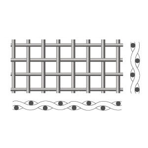 不锈钢金属丝网 - PLAIN WEAVE - Actis Furio - 用于外墙 / 方形网眼 / 银色