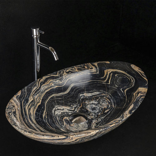 台上盆 - OVETTO NEW GOLD PICASSO - PIETRE DI RAPOLANO PDR SRL - 大理石 / 高亮光 / 椭圆