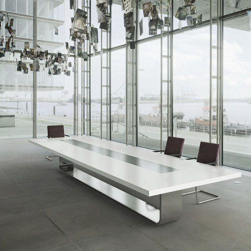 现代风格会议桌 - S 8000 - THONET/索耐特 - 山毛榉木 / 不锈钢 / 钢座桌脚