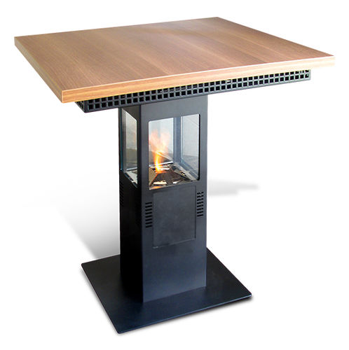 现代风格高脚桌 - STAR-TABLE©: 999  - direct cheminée - 热喷漆钢 / 长方形 / 带生物乙醇燃烧嘴