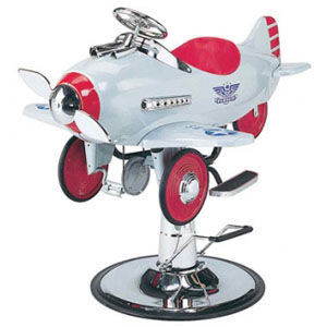 铬制美发椅 - RETRO PLANE - Interstate Design Industries - 塑料 / 带液压泵 / 商用
