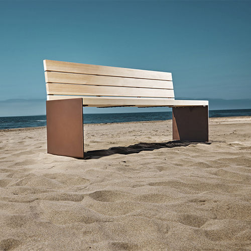 现代风格花园椅 - ABSOLUT - CYRIA | Mobilier Urbain - 木质 / 钢 / 热喷漆钢