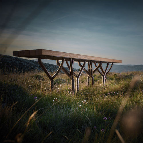 现代风格花园椅 - MIGRATION - CYRIA | Mobilier Urbain - 木质 / 钢 / 热喷漆钢
