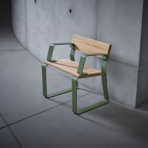 现代风格市政椅 - KAISEKI - CYRIA | Mobilier Urbain - 木质 / 钢 / 个性化颜色