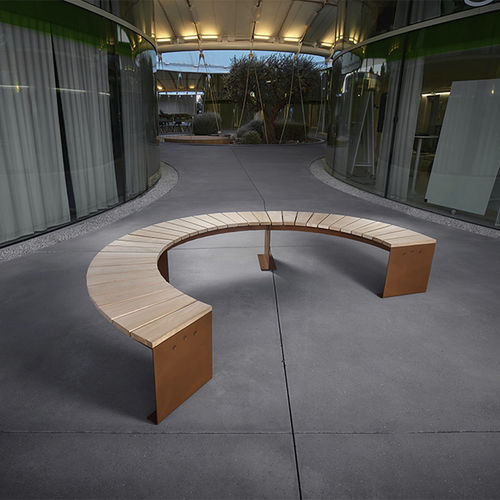 现代风格公共长椅 - STUDIO - CYRIA | Mobilier Urbain - 木质 / 电镀钢 / 钢