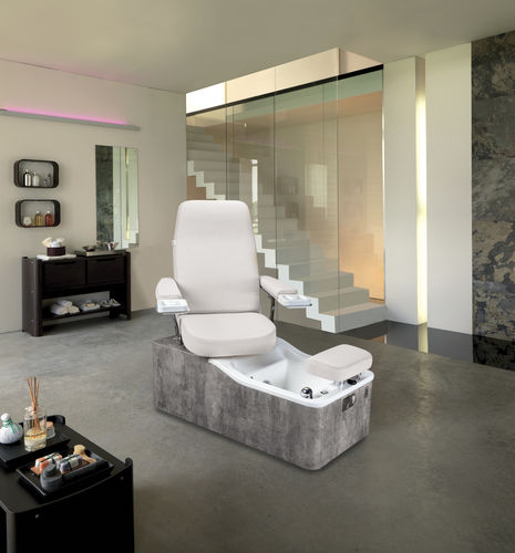 仿皮水疗足疗椅 - CAPRI PEDI - Lemi BEAUTY & SPA - 镀铬金属 / 白色 / 米色