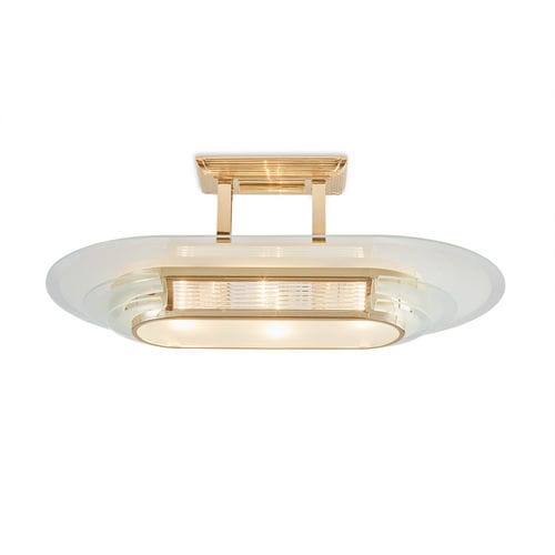 传统风格顶灯 - NIZZA I GOLD - Art Deco Schneider - 椭圆形 / 玻璃 / 抛光黄铜